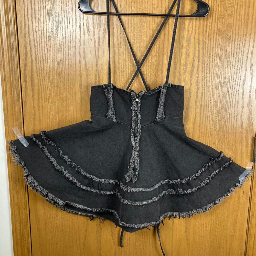 Stonewashed alt black festival mini dress - Picture 3 of 5